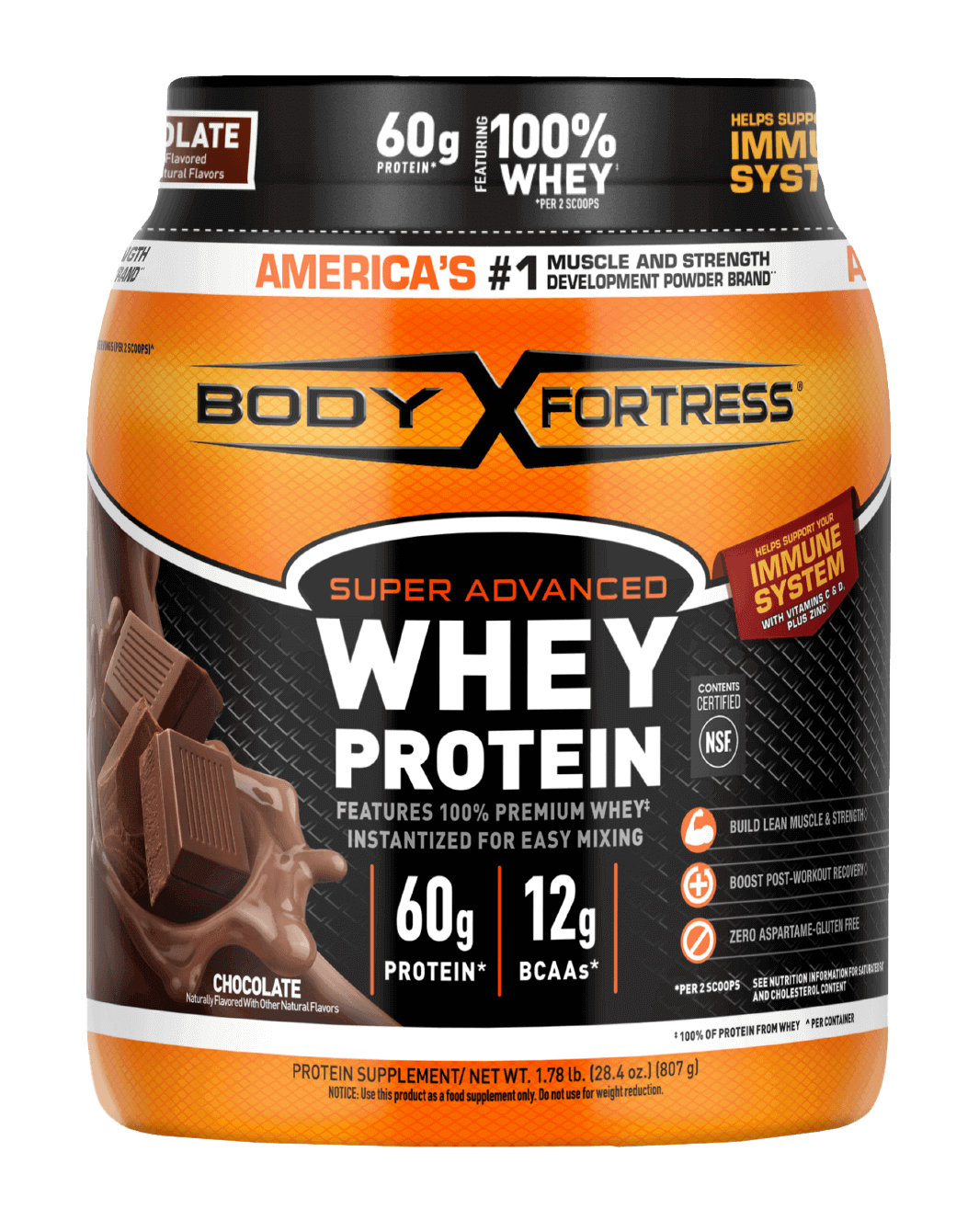 Super Advanced Whey Protein Powder, Chocolate - Main Image