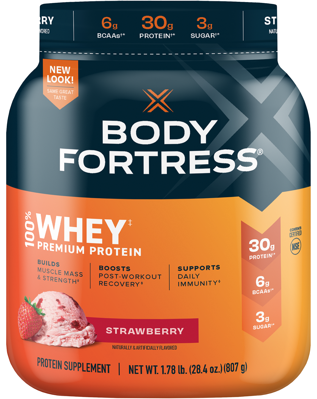 100% Whey, Premium Protein Powder, Strawberry