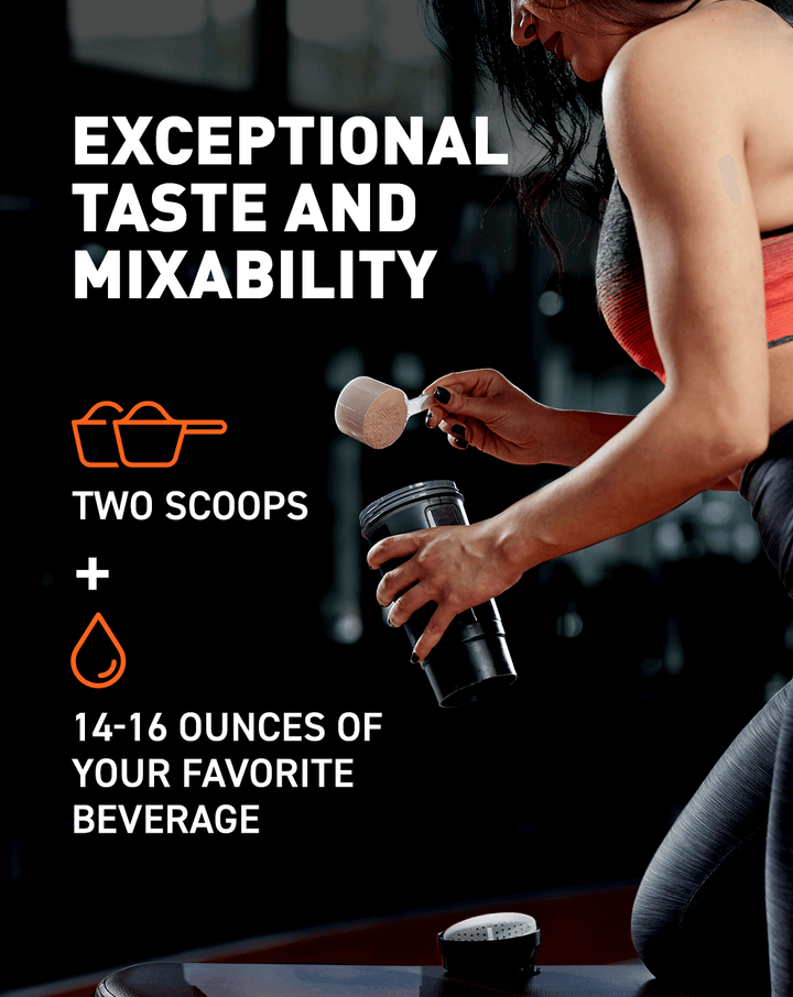 Super Advanced Whey Protein Powder, Chocolate Exceptional taste and mixability; 2 scoops 14-16 ounces of your favorite beverage