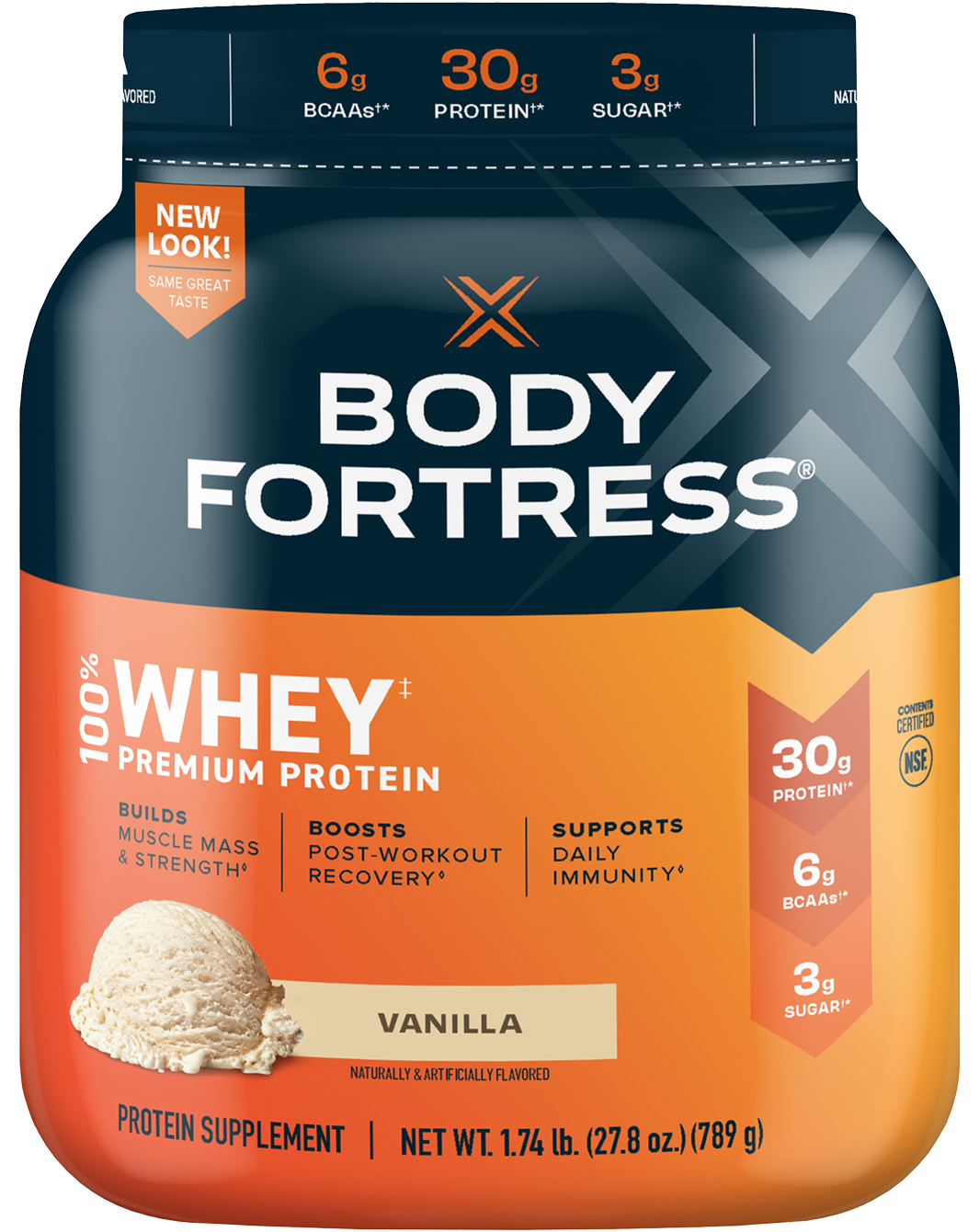100% Whey, Premium Protein Powder, Vanilla – Body Fortress
