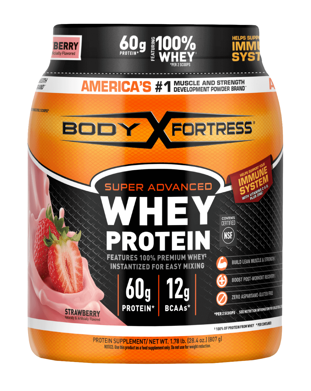Super Advanced Whey, Premium Protein Powder, Strawberry
